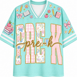 ChaoticClub Retro Striped Floral School Coquette Teacher Mesh Jersey