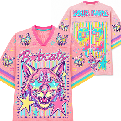 Chaotic Club Mascot Neon Striped School Pride Game Day Mesh Jersey