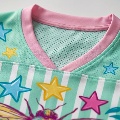 ChaoticClub Bee Kind Striped Mesh Jersey