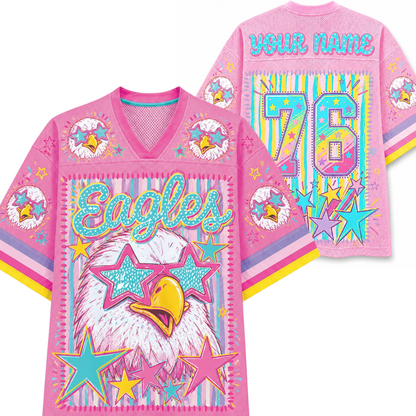 Chaotic Club Mascot Neon Striped School Pride Game Day Mesh Jersey
