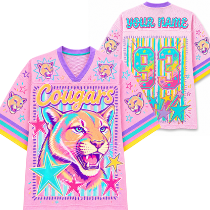 Chaotic Club Mascot Neon Striped School Pride Game Day Mesh Jersey