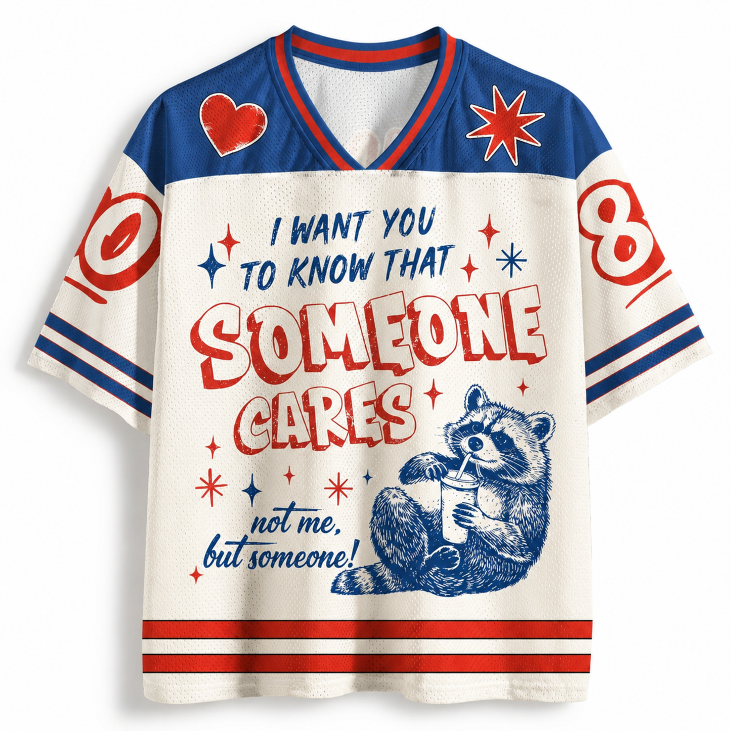 ChaoticClub I Want You To know Someone Cares Raccoon Mesh Jersey