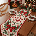 Chaotic Club Custom Family Name Christmas Quilt Table Runner