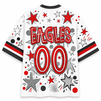 ChaoticClub Mascot Neon School Name Floral Mesh Jersey