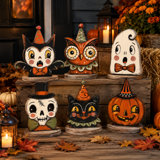 Chaotic Club Vintage Halloween Decor Indoor Cute Ghost, Pumpkin