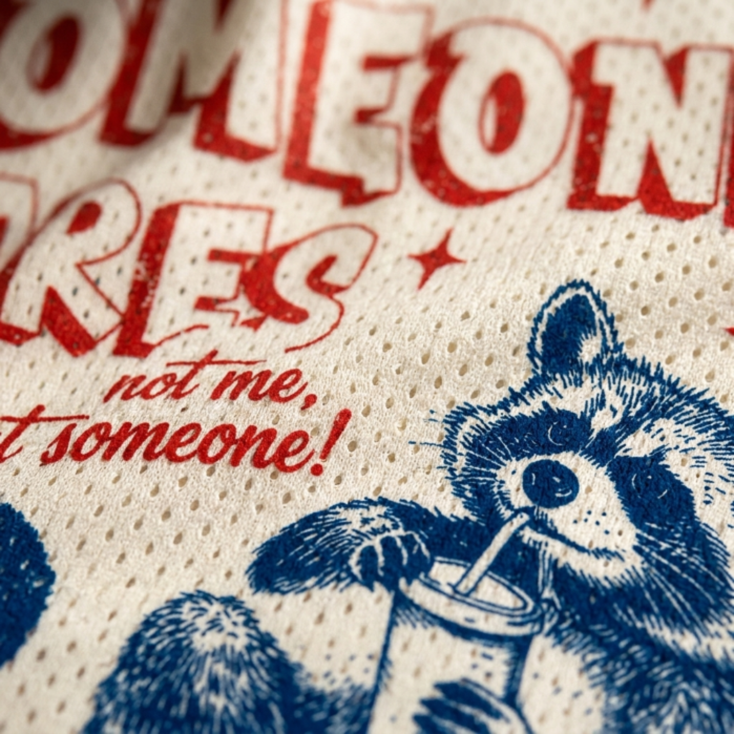 ChaoticClub I Want You To know Someone Cares Raccoon Mesh Jersey