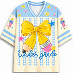 ChaoticClub Coquette Back To School Pencil Bow Mesh Jersey