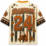 ChaoticClub Hello Fall Raccoon Blowing Bubble Mesh Jersey