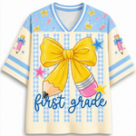 ChaoticClub Coquette Back To School Pencil Bow Mesh Jersey