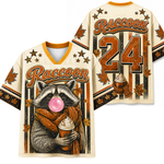 ChaoticClub Hello Fall Raccoon Blowing Bubble Mesh Jersey