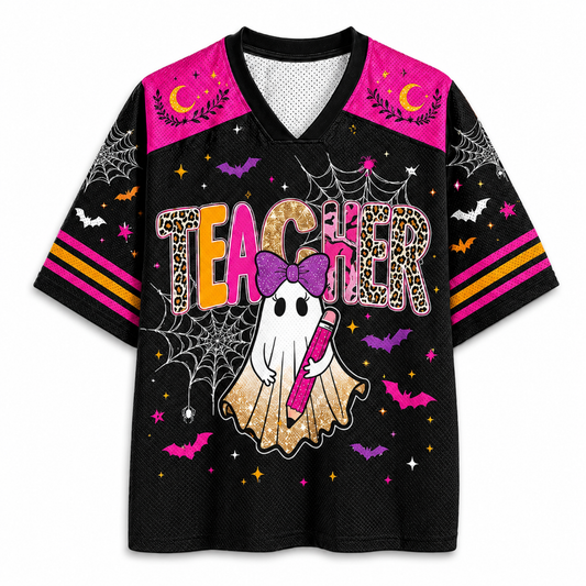 Chaotic Club Preppy School Staff: Teacher, Para Hallowwen Boo Mesh Jersey