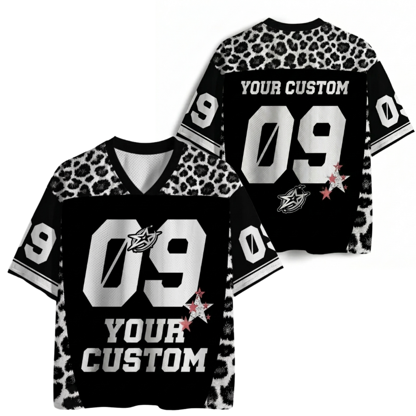 ChaoticClub Personalized Leopard Stars Mesh Jersey