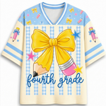 ChaoticClub Coquette Back To School Pencil Bow Mesh Jersey