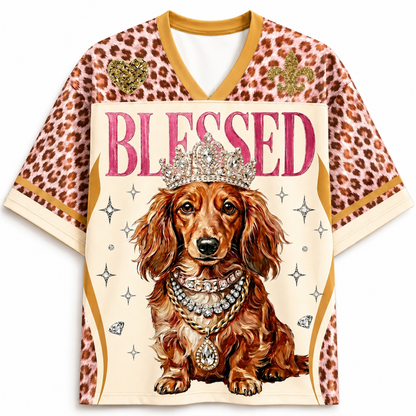ChaoticClub  Blessed Glam Dachshund  Leopard Mesh Jersey
