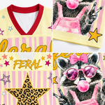 ChaoticClub Peace Sign Pink Raccoon Bubble Mesh Jersey