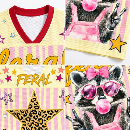 ChaoticClub Peace Sign Pink Raccoon Bubble Mesh Jersey