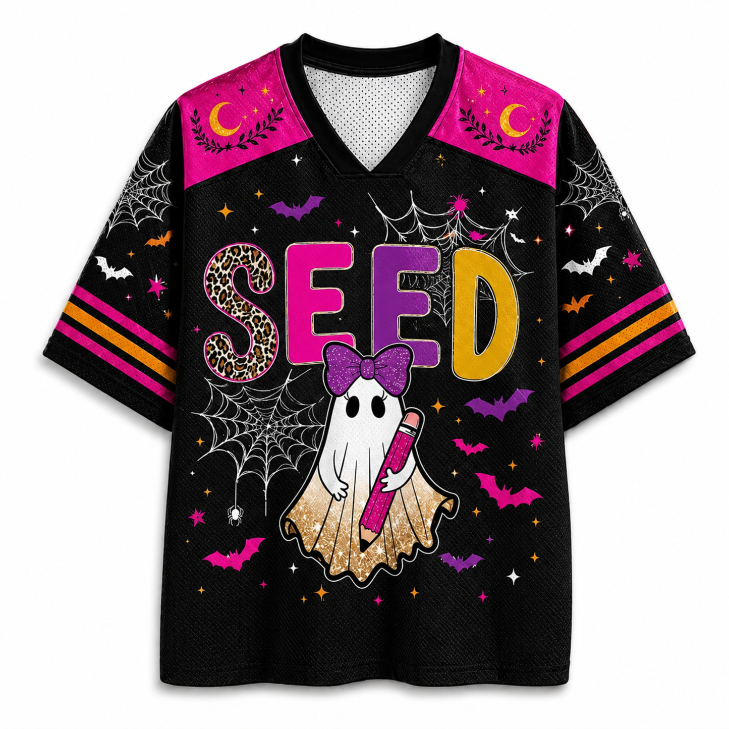 Chaotic Club Preppy School Staff: Teacher, Para Hallowwen Boo Mesh Jersey