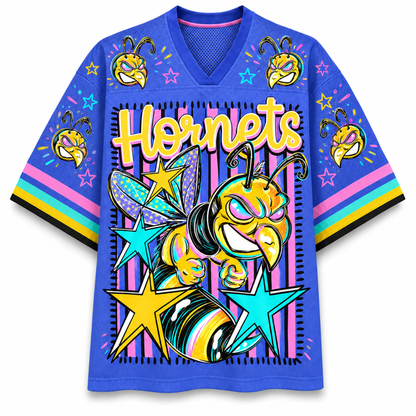 Chaotic Club Mascot Neon Striped School Pride Game Day Mesh Jersey