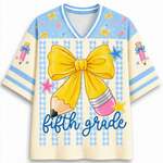 ChaoticClub Coquette Back To School Pencil Bow Mesh Jersey
