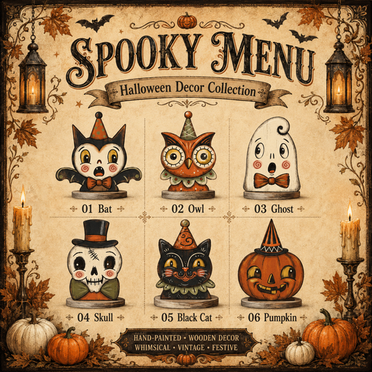 Chaotic Club Vintage Halloween Decor Indoor Cute Ghost, Pumpkin