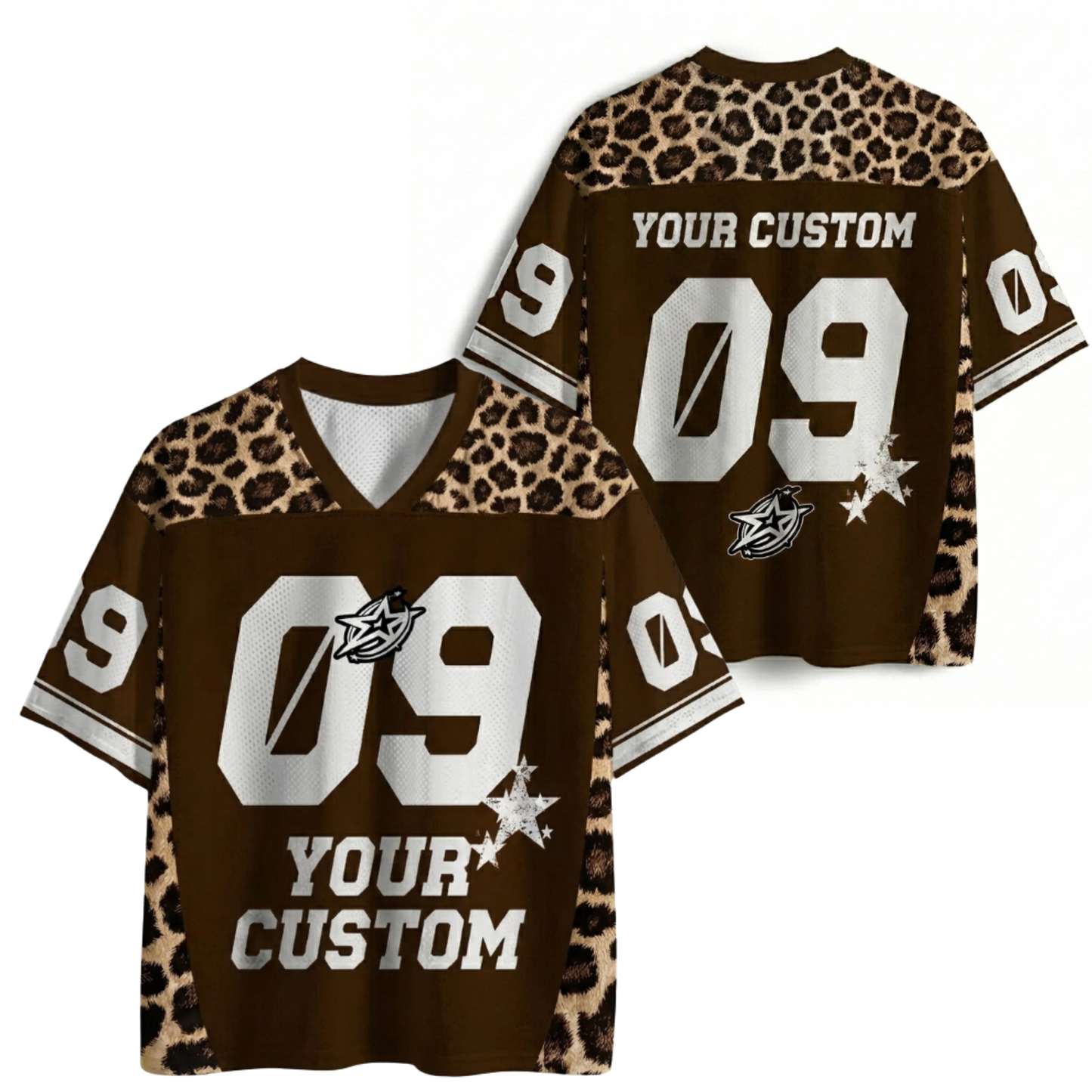 ChaoticClub Personalized Leopard Stars Mesh Jersey
