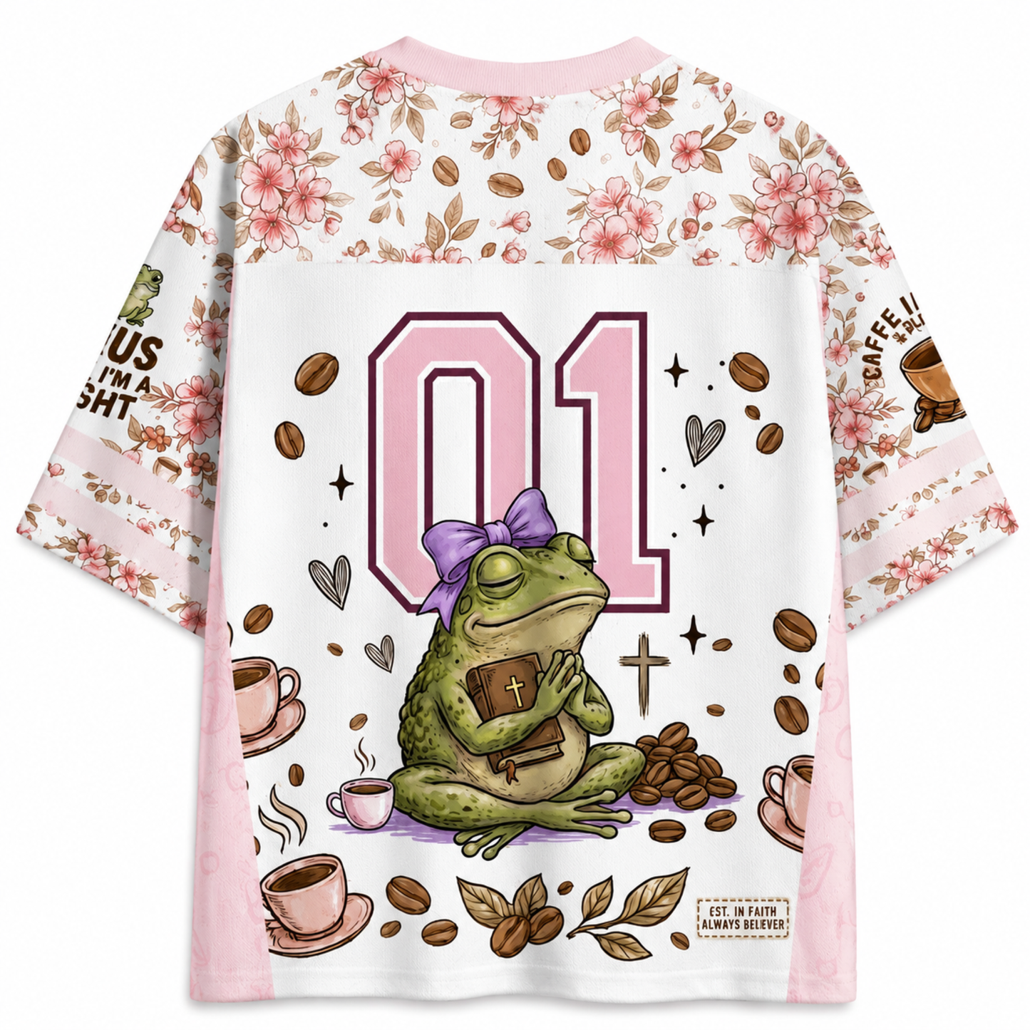ChaoticClub First of All Jesus Thinks Im A Delight Frog Coffee Mesh Jersey