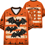 Chaotic Club Halloween Bats Stripes Spooky Season Mesh Jersey