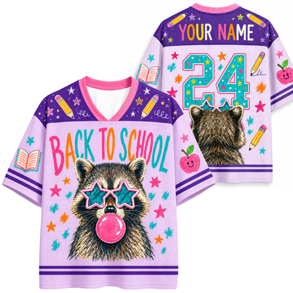 ChaoticClub Bubble Gum Raccoon Back to School Mesh Jersey