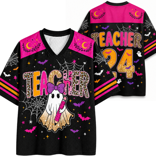 Chaotic Club Preppy School Staff: Teacher, Para Hallowwen Boo Mesh Jersey