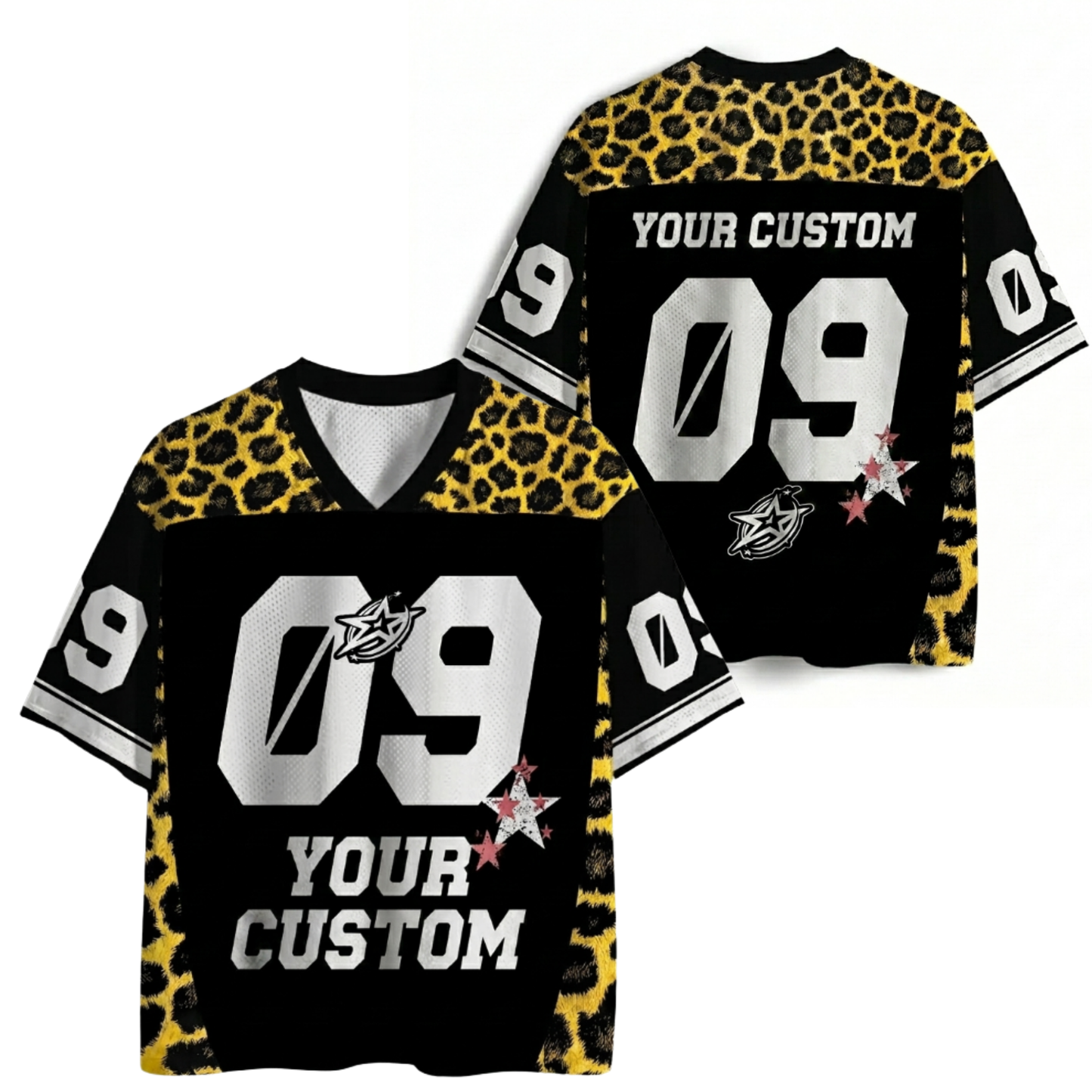 ChaoticClub Personalized Leopard Stars Mesh Jersey