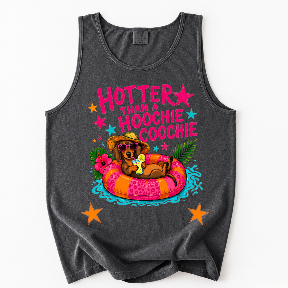 ChaoticClub Dachshund Hotter Than Hoochie Coochie Tank Top