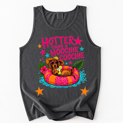 ChaoticClub Dachshund Hotter Than Hoochie Coochie Tank Top