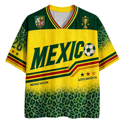 ChaoticClub Mexico Soccer Jersey Leopard Mesh Jersey
