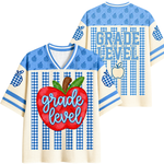 ChaoticClub Striped Teacher Apple Teach Love Mesh Jersey