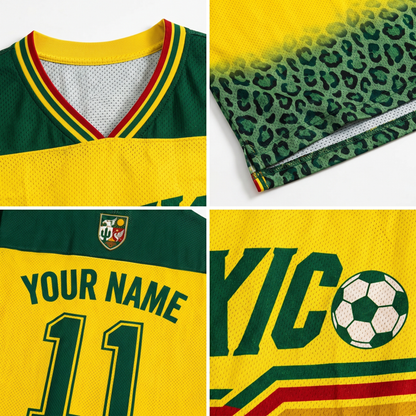 ChaoticClub Mexico Soccer Jersey Leopard Mesh Jersey