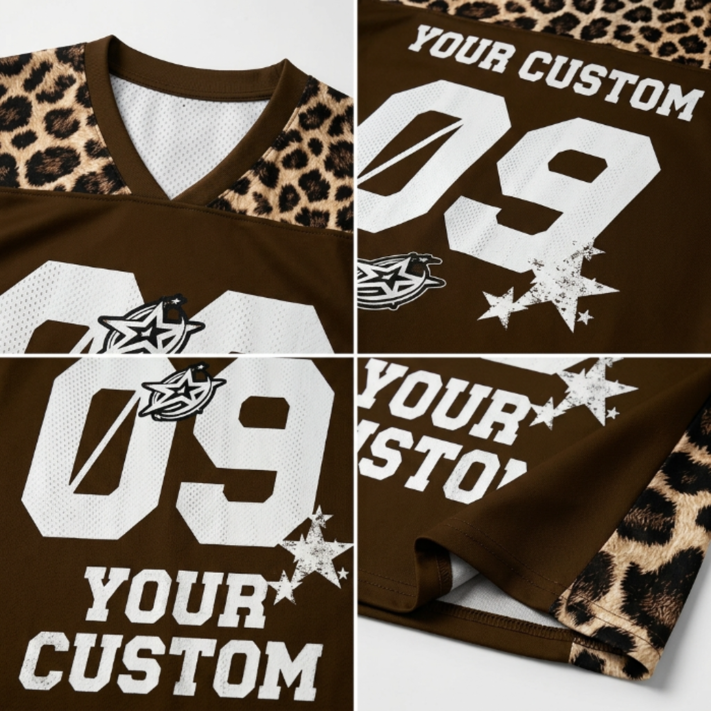 ChaoticClub Personalized Leopard Stars Mesh Jersey