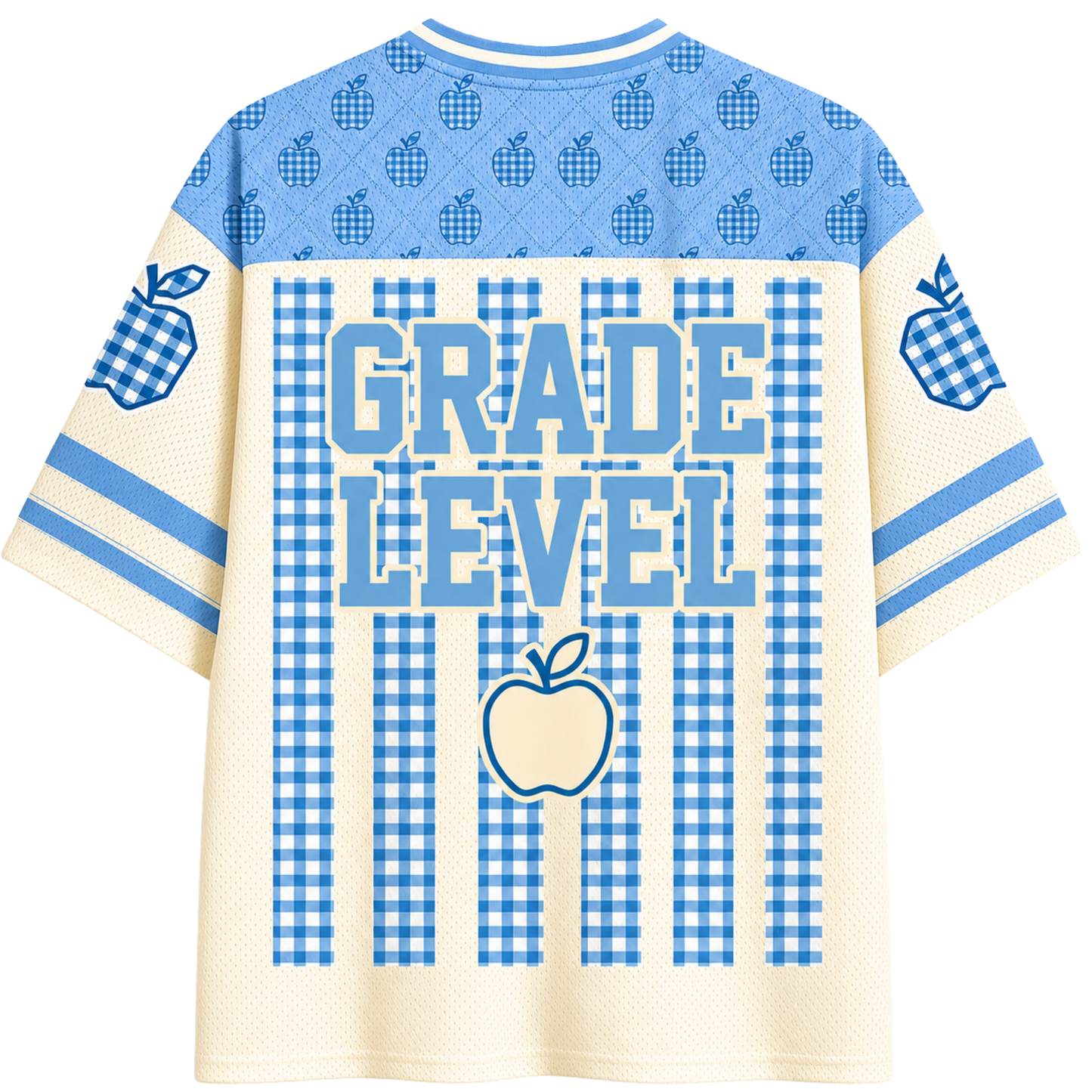 ChaoticClub Striped Teacher Apple Teach Love Mesh Jersey