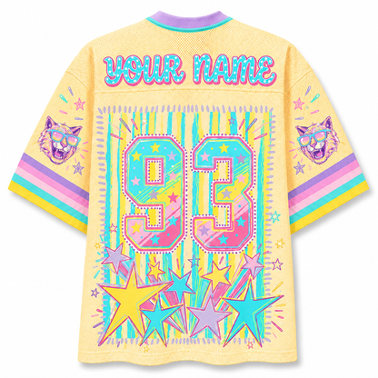Chaotic Club Mascot Neon Striped School Pride Game Day Mesh Jersey