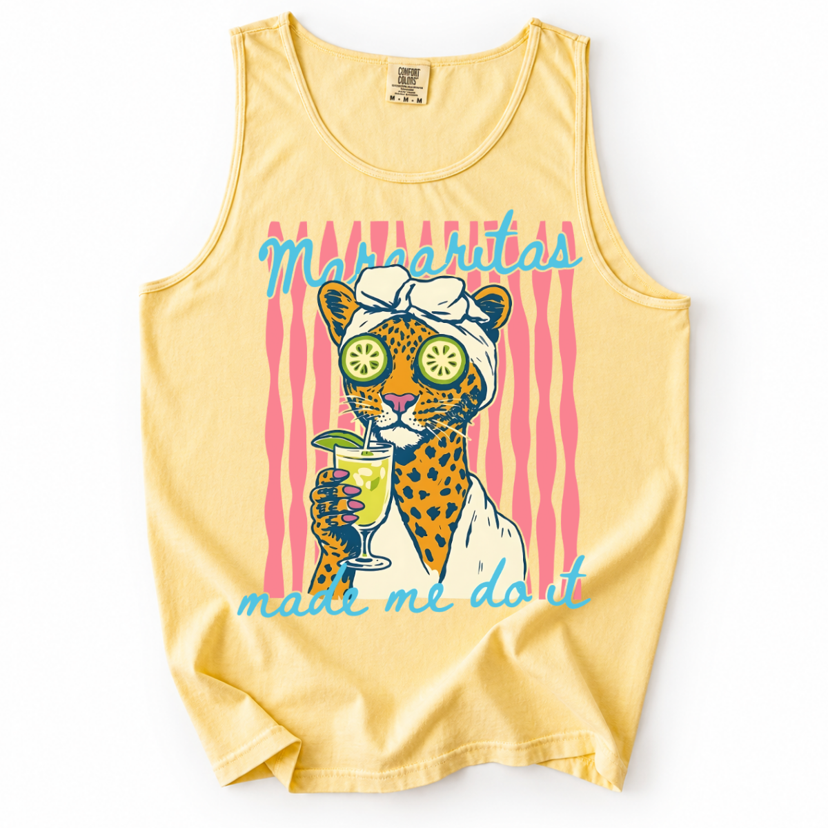 ChaoticClub Margaritas Made Me Do It Leopard Spa Summer Tank Top