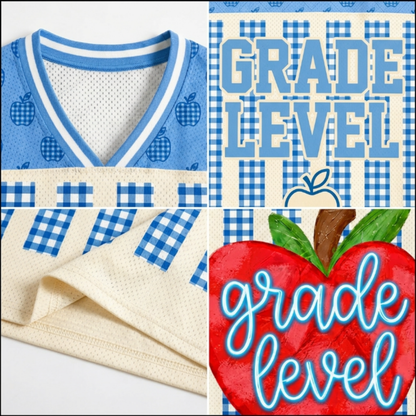 ChaoticClub Striped Teacher Apple Teach Love Mesh Jersey