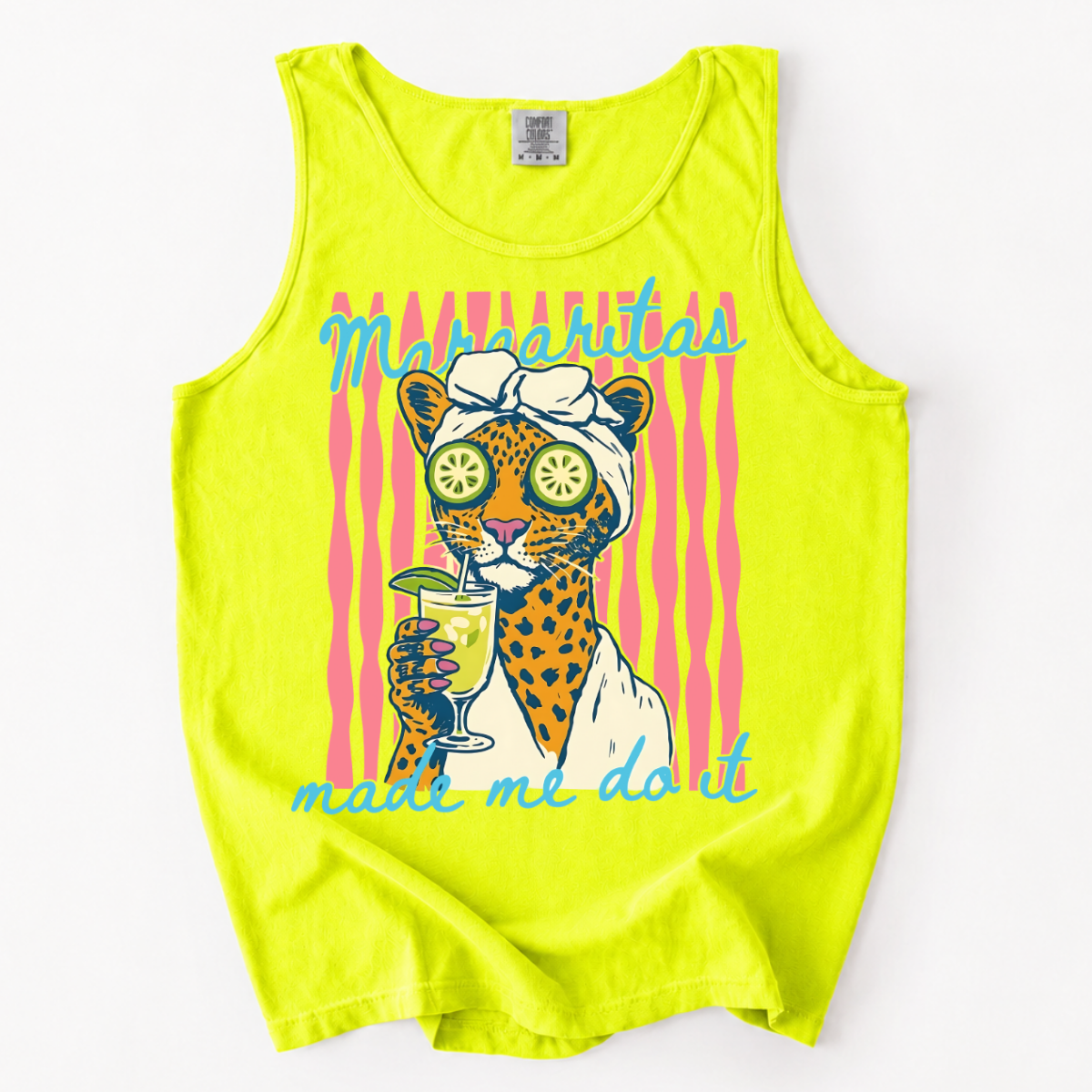 ChaoticClub Margaritas Made Me Do It Leopard Spa Summer Tank Top