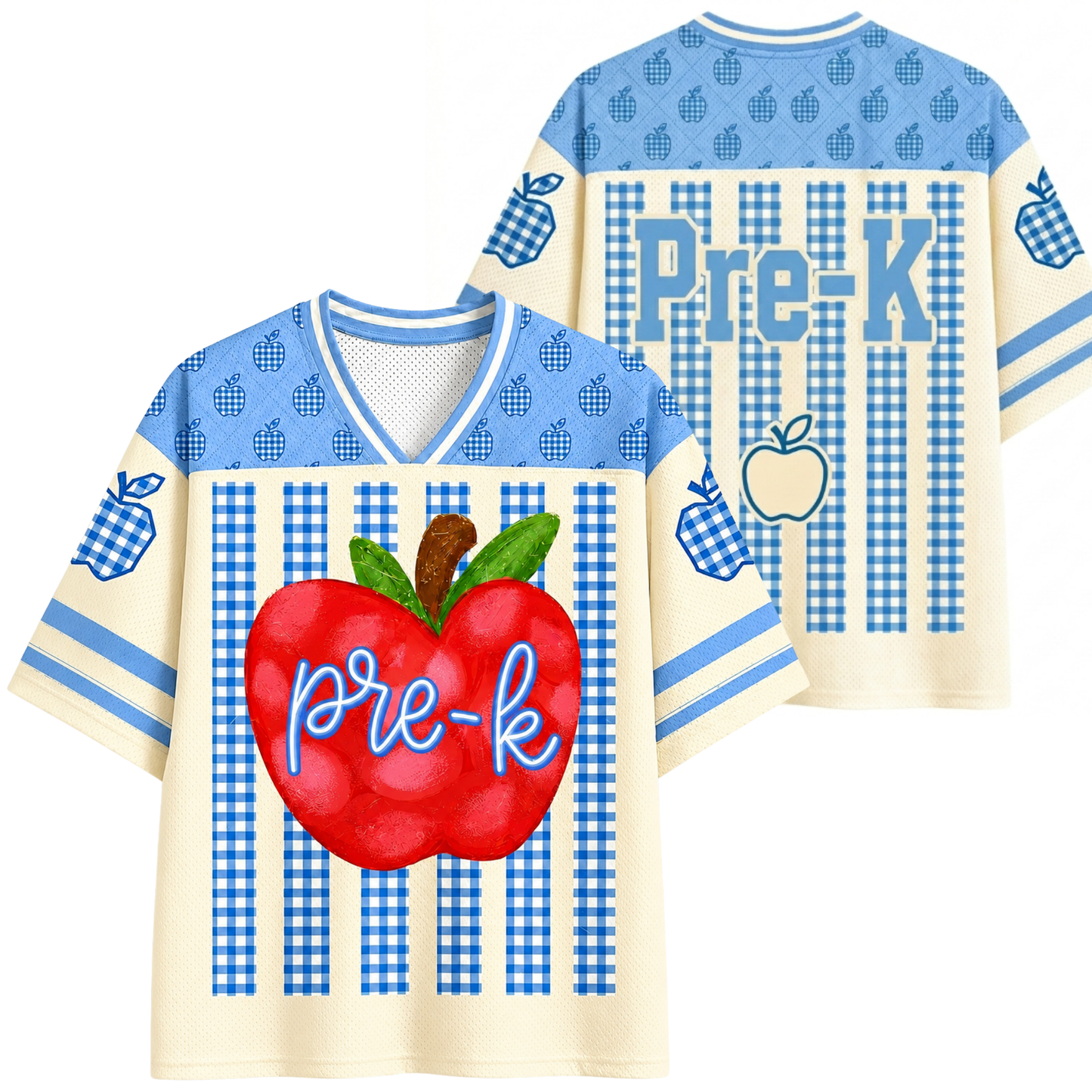ChaoticClub Striped Teacher Apple Teach Love Mesh Jersey