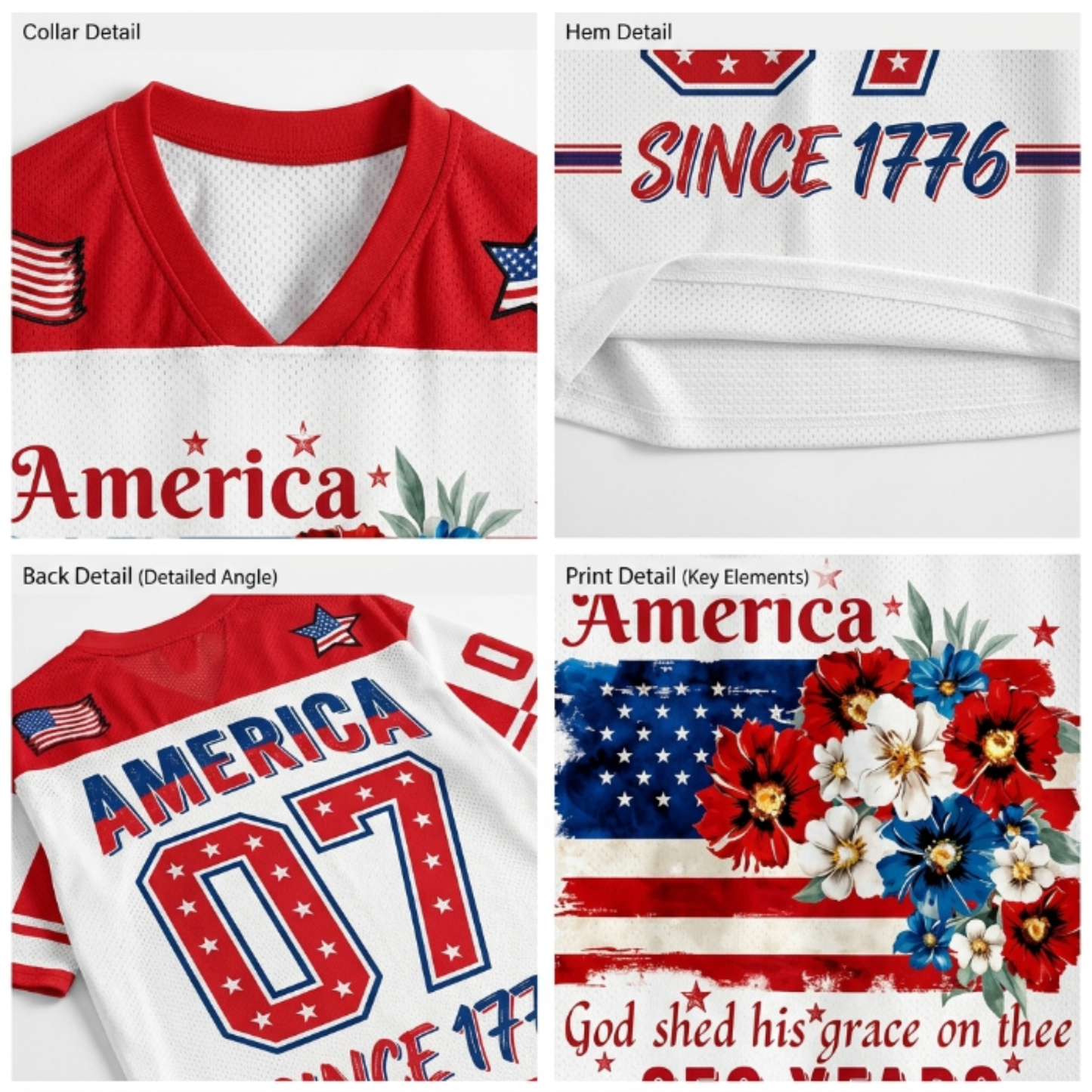 Chaotic Club America 250 Years God Shed His Grace On Thee Mesh Jersey