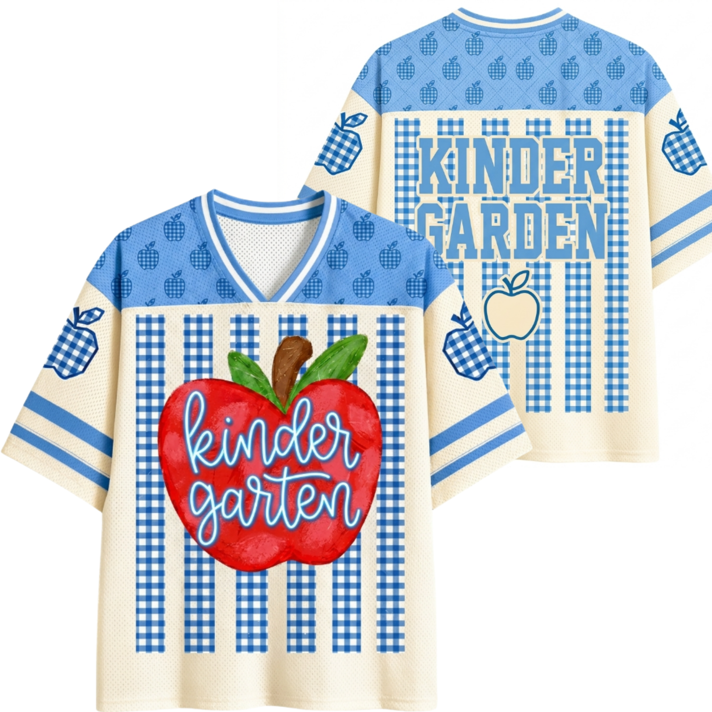 ChaoticClub Striped Teacher Apple Teach Love Mesh Jersey