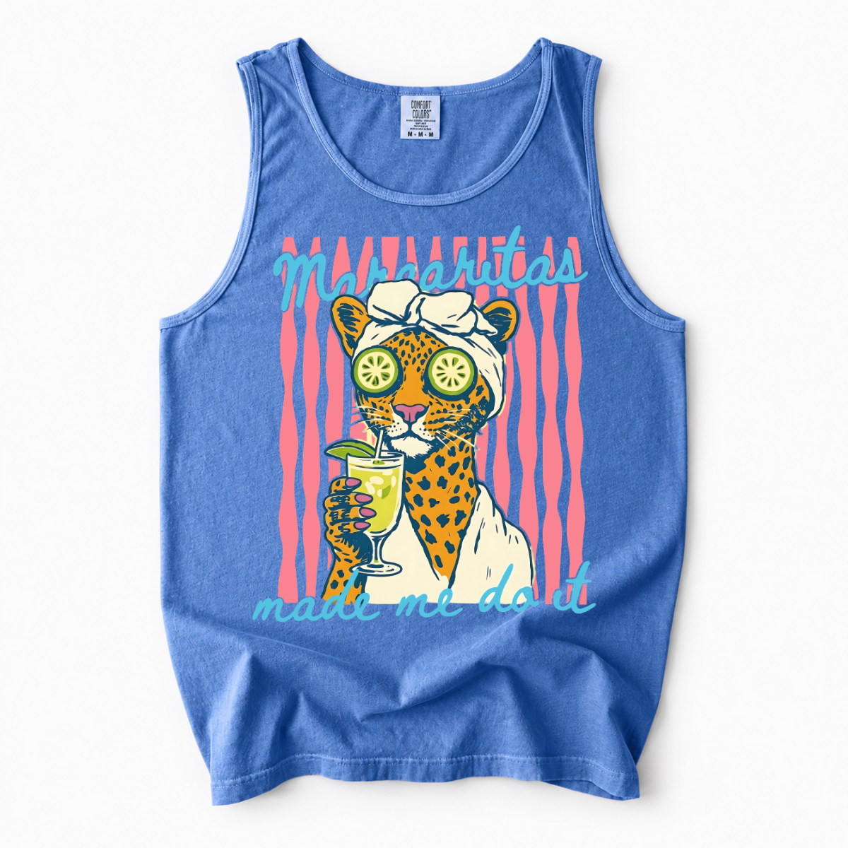 ChaoticClub Margaritas Made Me Do It Leopard Spa Summer Tank Top