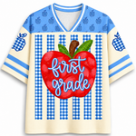 ChaoticClub Striped Teacher Apple Teach Love Mesh Jersey