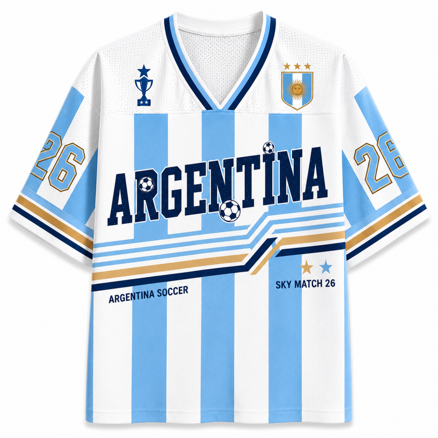 ChaoticClub Argentina Soccer Personalized Mesh Jersey