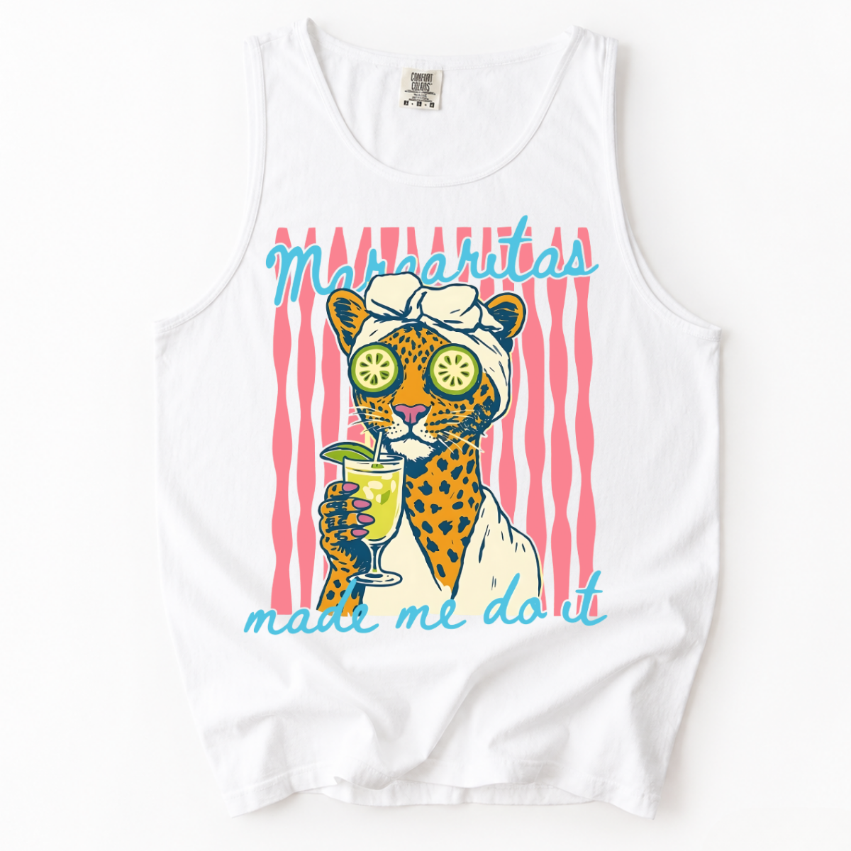 ChaoticClub Margaritas Made Me Do It Leopard Spa Summer Tank Top