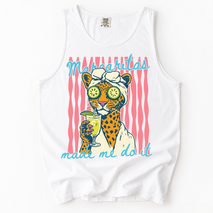 ChaoticClub Margaritas Made Me Do It Leopard Spa Summer Tank Top