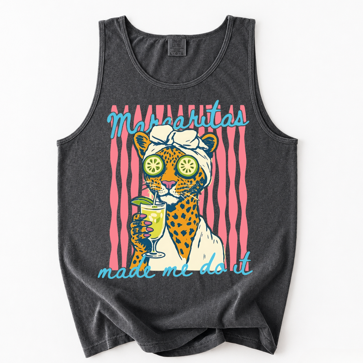 ChaoticClub Margaritas Made Me Do It Leopard Spa Summer Tank Top